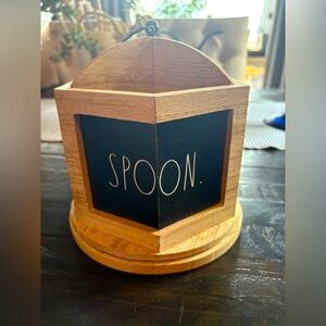 Rae Dunn Wooden Rotating Utensil Holder